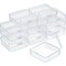 12 Pack Clear Plastic Beads Storage Containers Box with Hinged Lid for Beads and More (3.3 x 3.3 x 1.2 Inch)